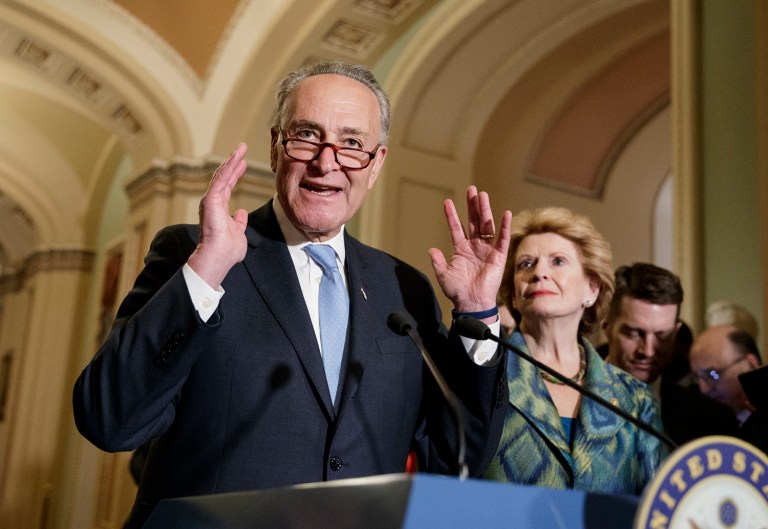 Senate Minority Leader Chuck Schumer, D-N.Y., said local police are unable to trace the source of the anonymous calls made to JCCs in Long Island, Staten Island and Westchester (AP Photo/J. Scott Applewhite)