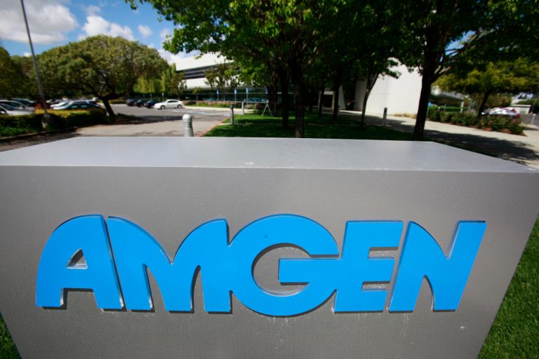   FILE - This April 20, 2010, file photo shows an exterior view of Amgen offices in Fremont, Calif. Amgen Inc. agreed on Tuesday, Dec. 18, 2012, to pay $762 million to resolve federal litigation accusing the drugmaker of marketing the anemia treatment Aranesp for unapproved uses. (AP Photo/Paul Sakuma, File)  