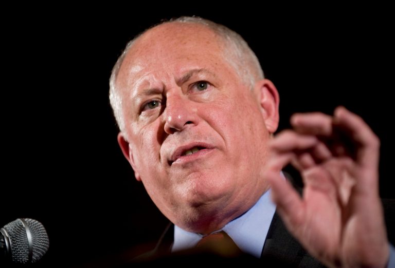 FILE - In this April 28, 2014 file photo, Illinois Gov. Pat Quinn speaks to members the City Club of Chicago. On Monday, June 9, 2014, Quinn signed legislation that would help Chicago reduce a multibillion-dollar pension shortfall but could lead to a property tax increase.  Quinn is a Chicago Democrat facing re-election this fall. He had given little hint of his plans ahead of Monday's announcement, aside from saying that he opposes raising property taxes. (AP Photo/Sun-Times Media, Richard A. Chapman)  MANDATORY CREDIT, MAGS OUT, NO SALES