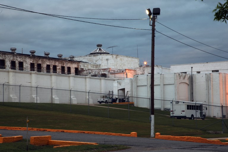 This April 29, 2014 photo shows the Oklahoma State Penitentiary in McAlester, Okla. after Robert Patton stopped the execution of Clayton Lockett. Lockett died 43 minutes after his execution began Tuesday night as Oklahoma used a new drug combination for the first time in the state. Autopsy results are pending but state prison officials say Lockett apparently suffered a massive heart attack. (AP Photo/Tulsa World, John Clanton)  KOTV OUT; KJRH OUT; KTUL OUT; KOKI OUT; KQCW OUT; KDOR OUT; TULSA OUT; TULSA ONLINE OUT