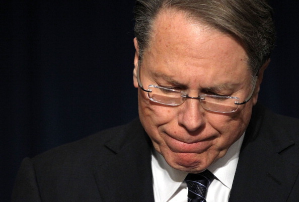 WASHINGTON, DC - DECEMBER 21:  National Rifle Association Executive Vice President Wayne LaPierre calls on Congress to pass a law putting armed police officers in every school in America during a news conference at the Willard Hotel December 21, 2012 in Washington, DC. This is the first public appearance that leaders of the gun rights group have made since a 20-year-old man used a popular assault-style rifle to slaughter 20 school children and six adults at Sandy Hook Elementary School in Newtown, Connecticut, one week ago. (Photo by Alex Wong/Getty Images)