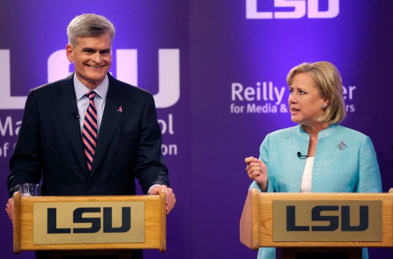 Senate candidates Rep. Bill CassidyÂ andÂ Sen. Mary Landrieu debated on the LSU campus in Baton Rouge last Wednesday. (AP/Gerald Herbert)