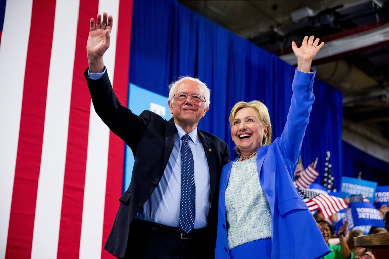 Bernie Sanders dismissed speculation Wednesday that he could join Hillary Clinton on the Democratic ticket. (AP Photo/Andrew Harnik)