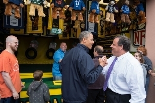 White House features Obama’s brotherly handshake with Christie