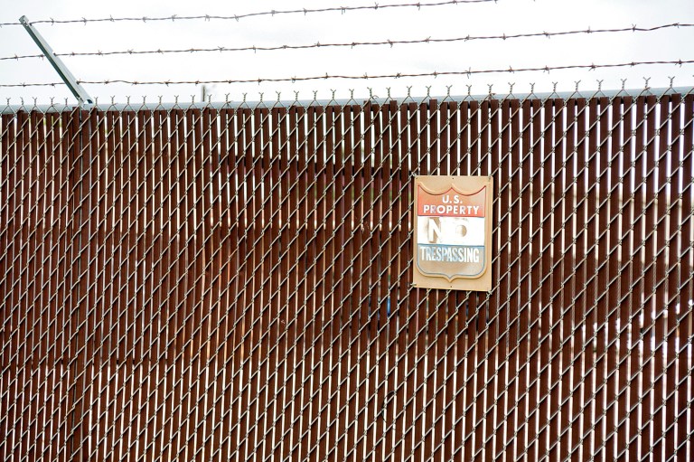 This July 11, 2014 photo shows a sign at the Border Patrol station in Harlingen, Texas. (AP Photo/Valley Morning Star, David Pike)