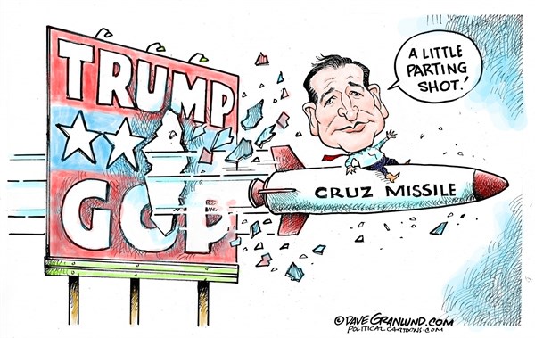 Editorial cartoon: Cruz missile