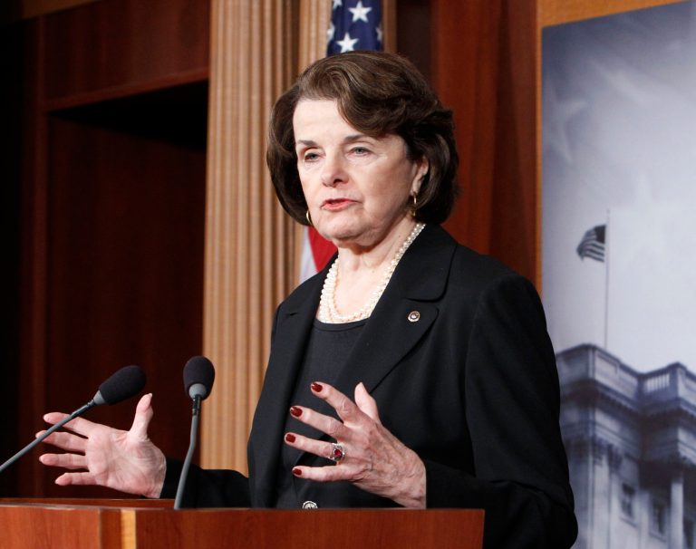 This photo taken Dec. 21, 2012 photo Sen. Diane Feinstein, D-Cal., chair of the Senate Intelligence Committee, speaking at a Capitol Hill news conference in Washington. Sunday in Washington, Aug. 31, 2014, Feinstein said President Barack Obama may be 