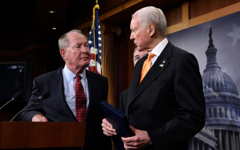 Sens. Orrin Hatch of Utah and Lamar Alexander of Tennessee wrote to the administration Monday on the consumer-operated and oriented plans created by Obamacare.Â (AP Photo/Susan Walsh)