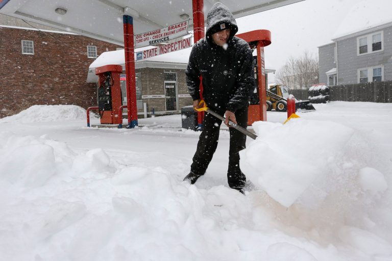 The prices of oil extended gains to near $98 a barrel on Thursday as a winter storm that slammed the U.S. raised expectations for higher energy demand and amid signs of weak supply growth. (AP/Steven Senne)