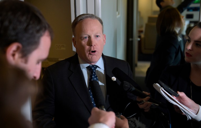 Sean Spicer has been working as both communications director and press secretary, but needs help. (AP Photo/Susan Walsh)