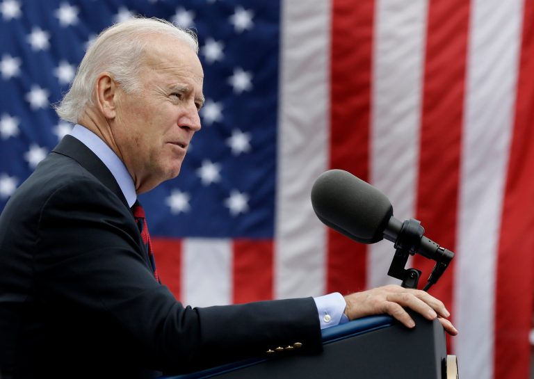 Vice President JoeÃÂ BidenÃÂ speaks at the Port Of Houston on Monday in Pasadena, Texas. (AP/Pat Sullivan)