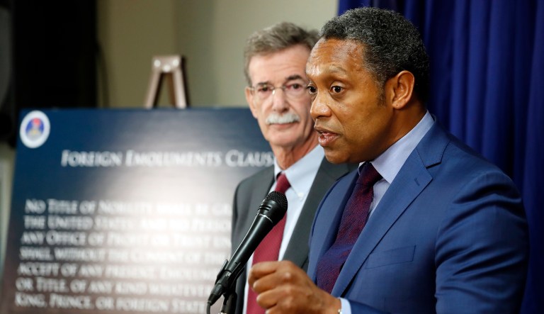 Washington, D.C. attorney general joins discussion of potential Trump violations to Emoluments Clause. (AP Photo/Alex Brandon)