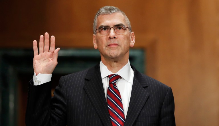 The committee voted 13-12, along strict party lines, to approve the nomination of Carnegie Mellon professor Marvin Goodfriend. (AP Photo/Jacquelyn Martin)