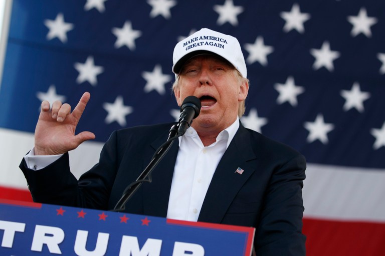 At a Miami rally on Wednesday, Donald Trump continued to attack Hillary Clinton over her health. (AP Photo/ Evan Vucci)