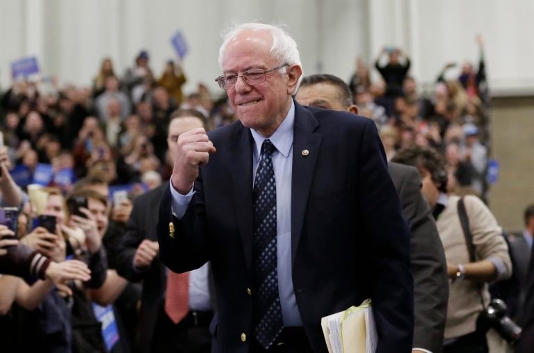 The NRA tweeted praise of Democratic presidential candidate Sen. Bernie Sanders' comments on guns during Sunday night's Democratic debate. (AP Photo/Carlos Osorio)