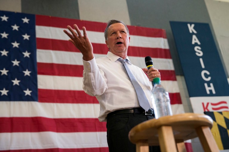 Donald Trump tweeted Wednesday that he never asked John Kasich to be his vice president. (AP Photo/Evan Vucci, File)