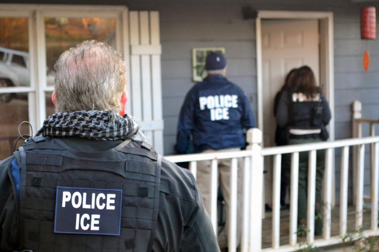 DHS deployed agents across six states in standard enforcement operations late last week. (Bryan Cox/ICE via AP)