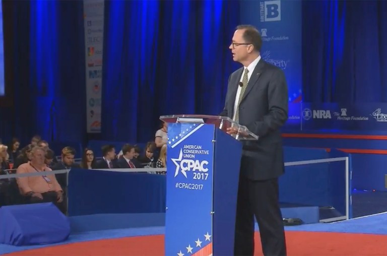 The ACU executive director Dan Schneider delivered a scathing speech against the alt-right. (Courtesy: screengrab)