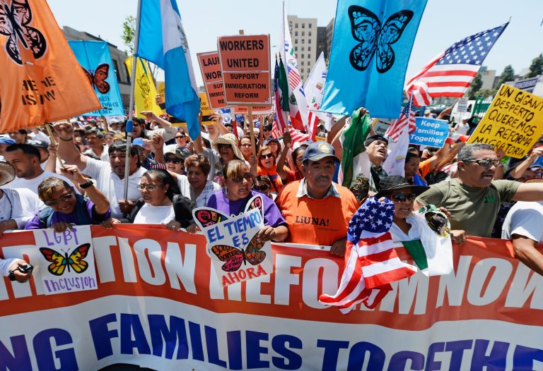 Inclusion for binational LGBT couples in the immigration reform bill has been left out due to fears that the legislation would prove fatal to the larger immigration package. (Photo: Kevork Djansezian/Getty Images)