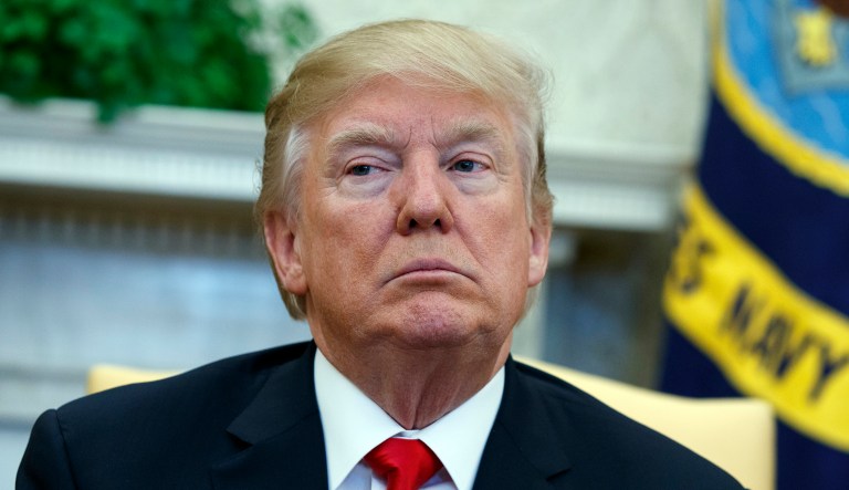 Friday's report comes as the Trump administration continues to weigh a range of military options against North Korea, which has refused to cease its nuclear program despite mounting international pressure. (AP Photo/Evan Vucci)