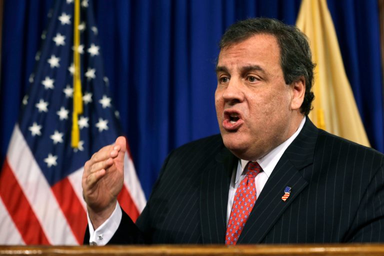 New Jersey Gov. Chris Christie speaks during a news conference Thursday, Jan. 9, 2014, at the Statehouse in Trenton, N.J.  Christie denied having knowledge of the scandal surrounding the bridge closure that affected Fort Lee, N.J., and blamed now-fired staff members for lying to him.  (AP Photo/Mel Evans)