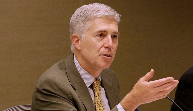 President Trump nominated Justice Neil Gorsuch to the bench earlier this year. Now, as the court convenes to hear several blockbuster cases, Gorsuch will be thoroughly tested for the first time -- and along with him, many conservatives' case for Trump. (AP Photo/Jeff Chiu, Pool)