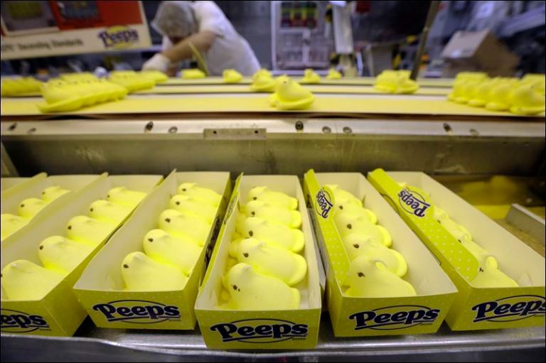 To TV network news, Easter is more about Peeps than Christ. AP Photo