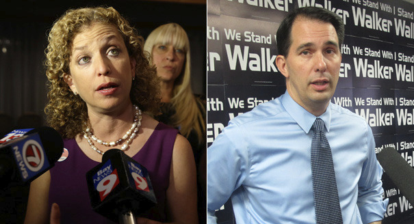Democratic Chair Rep. Debbie Wasserman Schultz's criticism of Wisconsin Gov. Scott Walker backfired. (AP Photo)