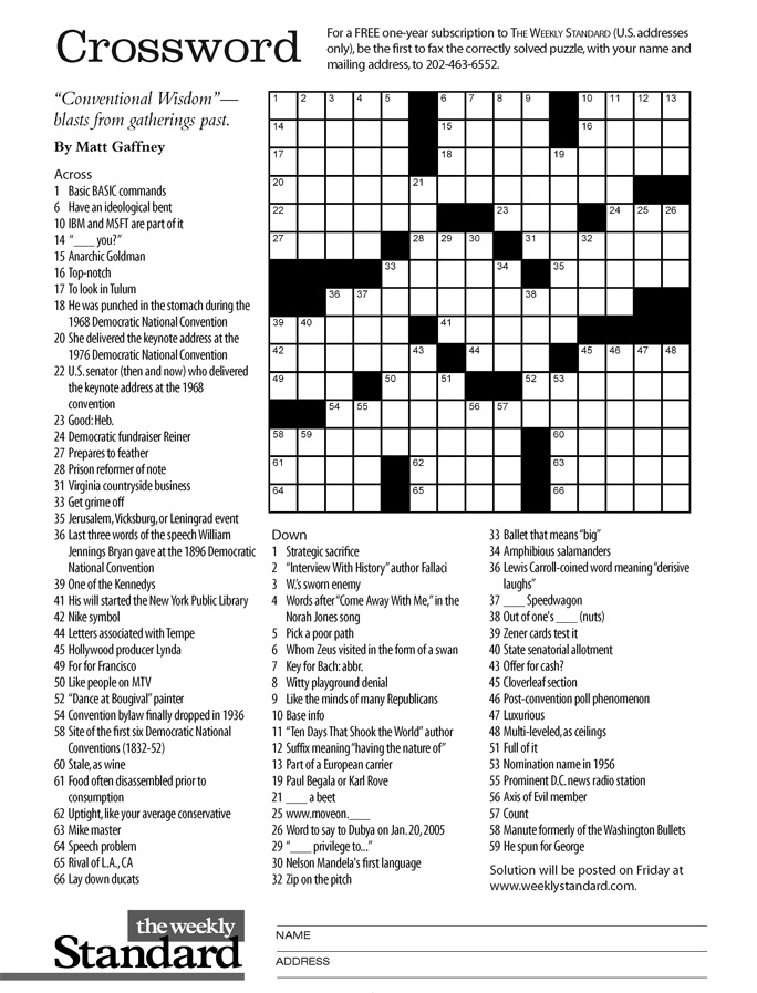The Standard Crossword