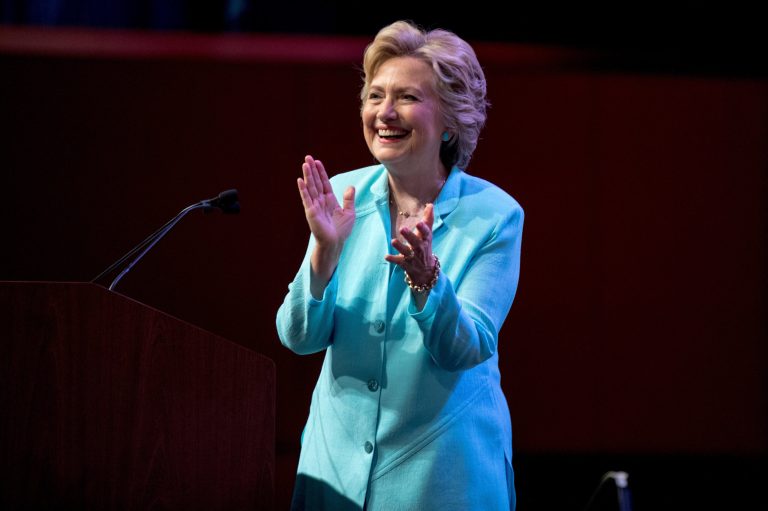 Democratic presidential candidate Hillary Clinton in Washington, Friday, Aug. 5, 2016. (AP Photo/Andrew Harnik)