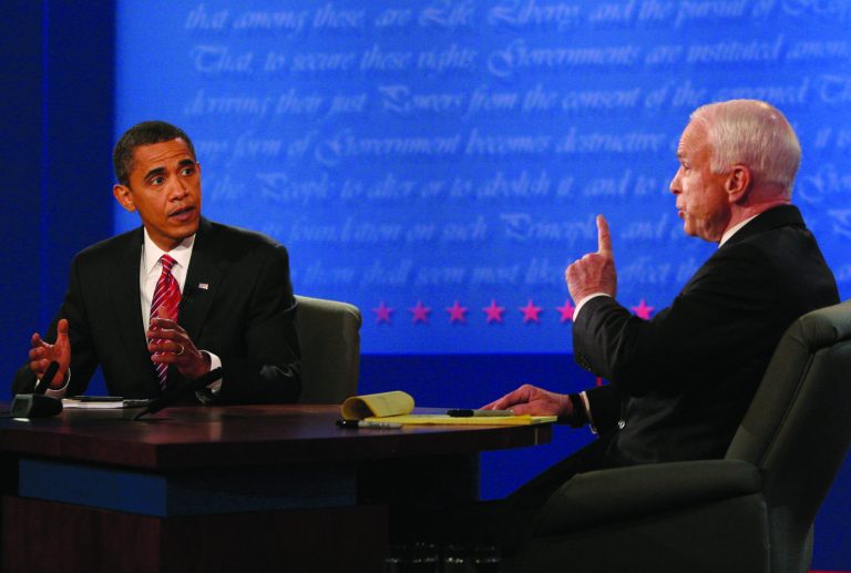 The presidential campaigns are already turning to the fall debates. Mitt Romney considers himself a good debater, but President Obama was no slouch in his 2008 faceoffs with Sen. John McCain. (Photo by Gary Hershorn-Pool/Getty Images)