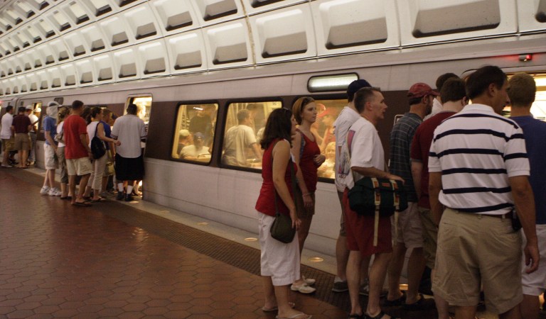 Riders on Metro's Orange Line (Examiner file photo)