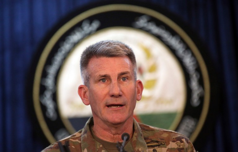 Commander of the Resolute Support mission and U.S. Forces in Afghanistan Army Gen. John W. Nicholson had brought the weapon into Afghanistan well before the inauguration of President Trump. AP Photo/Massoud Hossaini)