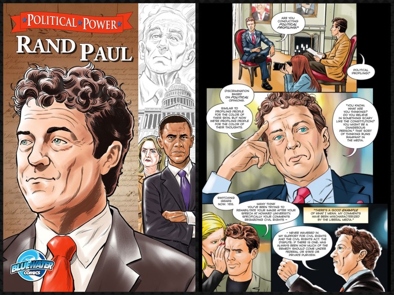 Republican presidential candidate Rand Paul is getting his very own comic book. (Courtesy of Bluewater Productions)