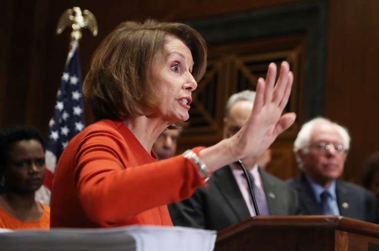 Democrats are flocking to the liberal label more than ever. Above, House Minority Leader Nancy Pelosi. (AP Photo/Manuel Balce Ceneta)