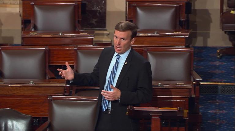 Sen. Chris Murphy, D-Conn., ended a filibuster shortly after 2 a.m. after Republican leaders pledged the Senate would vote on legislation that would block people on the terror watch list from purchasing firearms. (AP Photo)