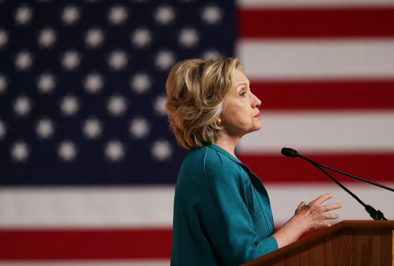 Vice's case has forced the State Department to publish Clinton's emails on a rolling basis at the end of every month until January 2016.Â (Photo by Joe Raedle/Getty Images)