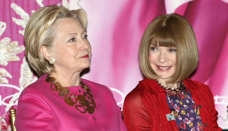Anna Wintour, the magazine's editor, a prominent fundraiser and bundler for the one-time first lady, who was said to have been Clinton's selection to represent American interests in at the Court of St. James. (Photo by Greg Allen/Invision/AP)
