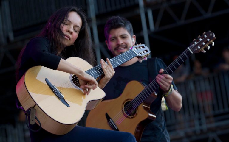   Rodrigo Y Gabriela and C.U.B.A. perform during the Bonnaroo Music and Arts Festival in Manchester, Tenn., Friday, June 8, 2012. (AP Photo/Dave Martin)  