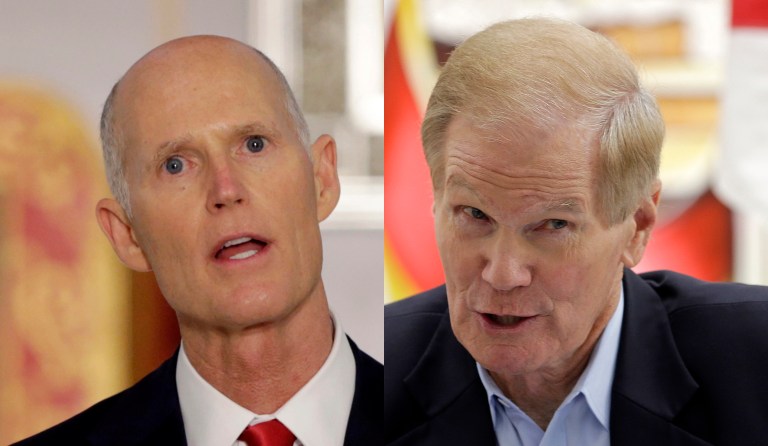 Scott has been gaining on Nelson in the polls for months. (AP images)