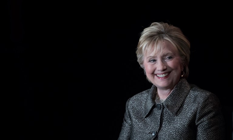 Clinton is doing more than just talking about Trump as a once and future foe. (AP Photo/Mary Altaffer)