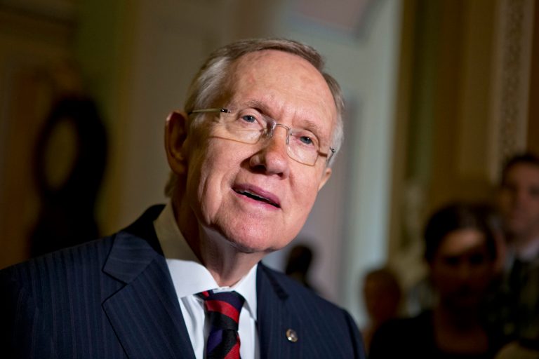 Senate Majority Leader Harry Reid, D-Nev., plans Monday to âpass the baton,â on immigration reform in Congress to Rep. Luis Gutierrez an Illinois Democrat and key member of a bipartisan House group working on its own comprehensive bill.  (AP Photo/J. Scott Applewhite)
