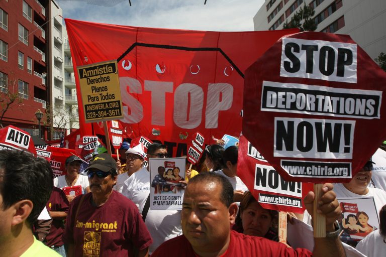 When illegal immigrants elbow aside those who have queued patiently and those judged to be victims of repression, Leftists demand that they be allowed to stay.Â (Photo by David McNew/Getty Images)