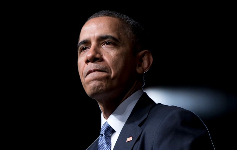 President Obama pauses while speaking at the LBJ Presidential Library in Austin, Texas, on Thursday. (AP Photo/Carolyn Kaster)