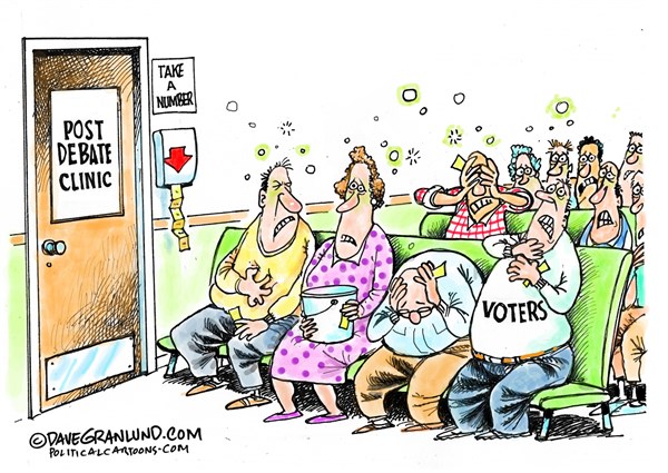 Editorial cartoon: Post-debate clinic