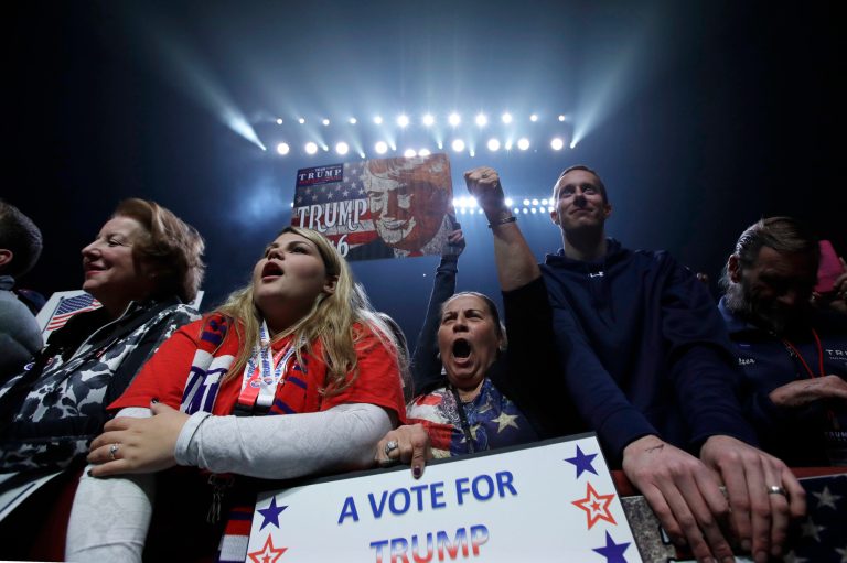 Republican VP nominee Mike Pence, Indiana's governor, voted in the Hoosier State on Tuesday morning and his candidacy may have given Trump a lift. (AP Photo/Charles Krupa)