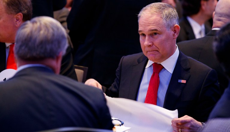 State attorneys general have taken more than 80 actions to oppose President Trump's environmental agenda, including blocking or challenging various proposals by the Environmental Protection Agency. For instance, in January, a group of attorneys general alleges EPA Administrator Scott Pruitt is not an unbiased decision-maker, as required by the Administrative Procedure Act. (AP Photo/Evan Vucci)