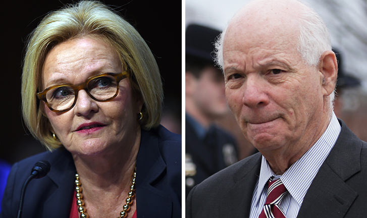 Both Sen. Claire McCaskill of Missouri and Ben Cardin of Maryland are undecided on the Iran deal. (Getty Images photos)