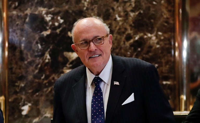 Former New York Mayor Rudy Giuliani had also been in the running for attorney general and secretary of state. (AP Photo/Carolyn Kaster)