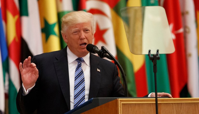 President Trump took credit for the decision of five Arab nations to suspend diplomatic relations with Qatar, a country some of its neighbors accuse of supporting Islamist terrorism and Iran. (AP Photo/Evan Vucci)